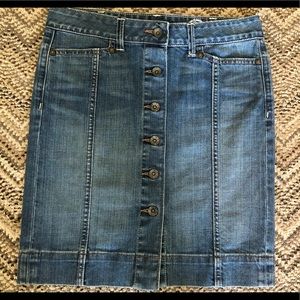 Vtg GAP Button Front Stretch Jeans Mini Skirt 1